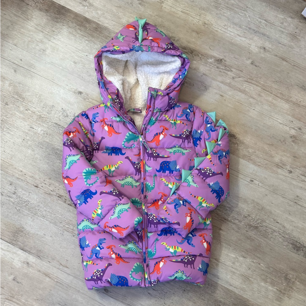 Dinasour girls winter jacket size 8